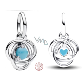 Charm Srebrny 925 Turkusowy krąg zwycięstwa grudnia, zawieszka na bransoletkę symbol Charm Srebrny 925 Turkusowy krąg zwycięstwa grudnia, zawieszka na bransoletkę symbol