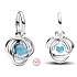 Charm Srebrny 925 Turkusowy krąg zwycięstwa grudnia, zawieszka na bransoletkę symbol