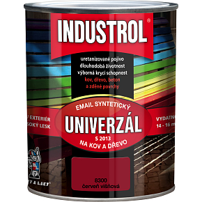 Industrol S2013 uniwersalny połysk farba wierzchnia do metalu i drewna, 8300 czerwony wiśniowy, 600 ml