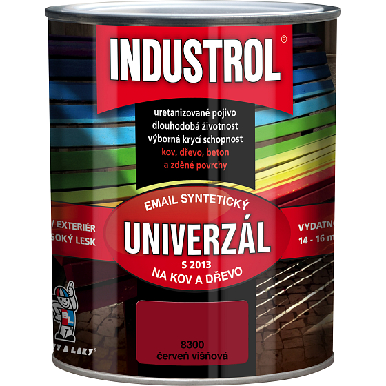 Industrol S2013 uniwersalny połyskowa farba na metale i drewno, 8300 wiśniowa czerwień, 600 ml