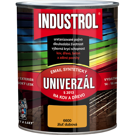 Industrol S2013 uniwersalny połysk farba na metal i drewno, 6600 dąbowa żółć, 600 ml