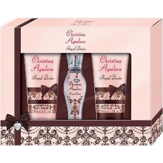 Christina Aguilera Royal Desire parfémovaná voda pro ženy 15 ml + sprchový gel 50 ml + telové mléko 50 ml, dárková sada