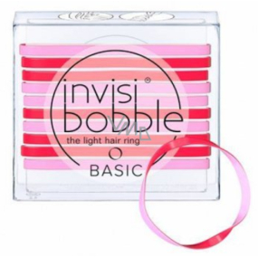 Invisibobble Basic Jelly Twist Ultra tenké gumičky do vlasů červeno-růžové 10 kusů