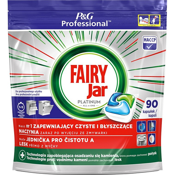 Jar Fairy Platinum All in One kapsułki do zmywarki 90 sztuk