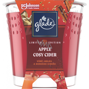 Glade Apple Cosy Cider z zapachem jabłka i gorącego cydru świeca w szkle, czas palenia do 38 godzin 129 g