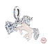 Zawieszka ze srebra próby 925 Jednorożec 2w1, charms do bransoletki