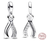 Charm Srebrna biżuteria 925 Kość szczęścia - Mini medalik, zawieszka na bransoletkę symbol