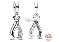 Charm Srebrna biżuteria 925 Kość szczęścia - Mini medalik, zawieszka na bransoletkę symbol