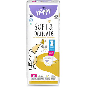 Bella Happy Maxi Plus 4+ pieluchy jednorazowe dla dzieci 9-15 kg, 40 szt.