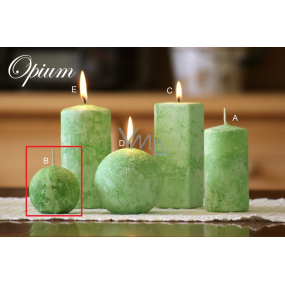 Lima Mramor Opium świeca zapachowa zielona kula 60 mm 1 sztuka