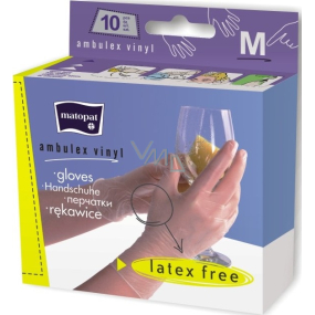 Matopat Ambulex Rukavice Vinyl jednorázové pudrované velikost M box 10 kusů