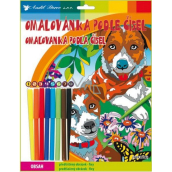 Omalovánky podle čísel s fixami Pejsci 24 x 29 cm