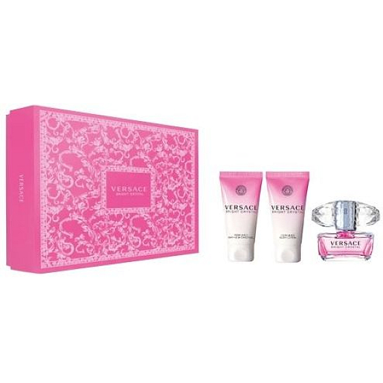 Versace Bright Crystal toaletní voda pro ženy 50 ml + tělové mléko 50 ml + sprchový gel 50 ml, dárková sada