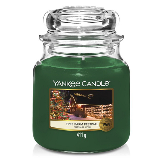 Yankee Candle Tree Farm Festival - Festival stromků vonná svíčka Classic střední sklo 411 g
