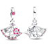 Zawieszka ze srebra próby 925 King of Glory w stylu Xiao Qiao Peach Blossom Fan, charms do bransoletki symbol