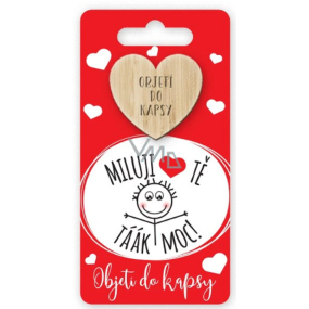 Nie kupiony Kieszonkowy Przytulak Serce Kocham Cię bardzo!, przytulak do kieszeni 6 x 12 cm