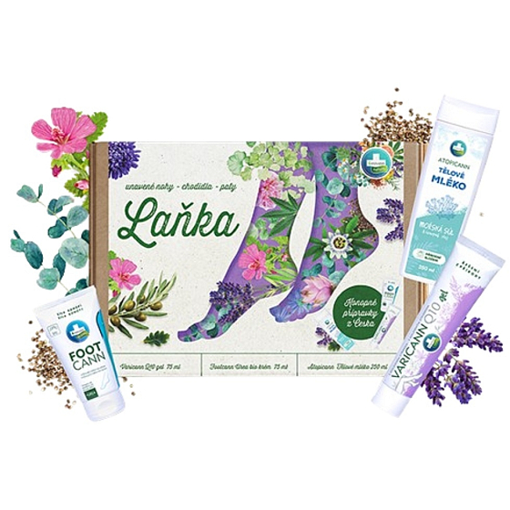 Annabis Lańka Varicann Q10 konopny żel 75 ml + Footcann Urea bio konopny krem 75 ml + Atopicann tělove konopne mleko 250 ml, kosmetyczna sada