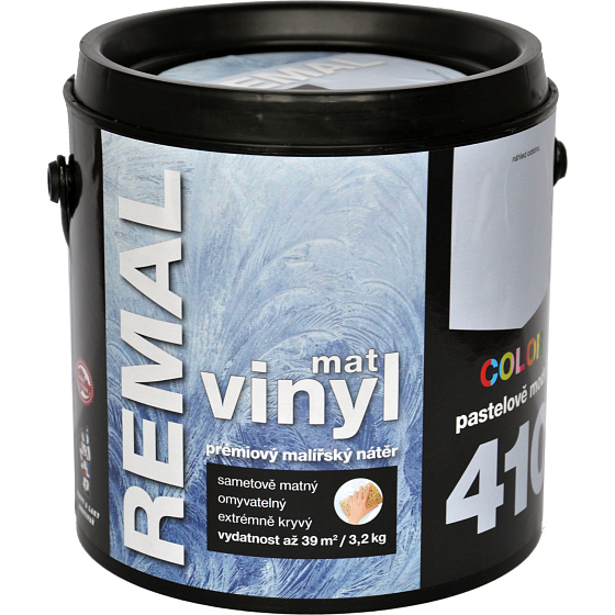 REMAL Vinyl Color mat zmywalna farba na ścianę, 410 pastelowy niebieski, 3,2 kg