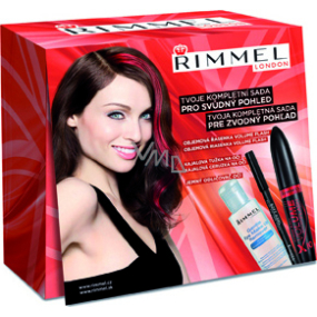 Rimmel London Volume Flash Extreme řasenka černá + tužka na oči + odličovač, kosmetická sada