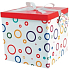 Anděl Dárková krabička skládací s mašlí kruhy 30 x 30 x 17 cm