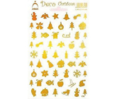 Arkusz Holograficzne naklejki dekoracyjne na Boże Narodzenie różne motywy złote