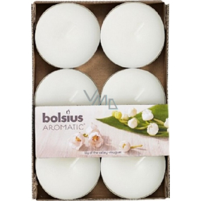 Bolsius Aromatic Maxi Lily of the Valley - Konvalinka vonné čajové svíčky 6 kusů, doba hoření 8 hodin