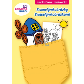 Ditipo Omalowanki do kieszeni Z wesołymi obrazkami dla dzieci 4+ 32 strony A6 105 x 148 mm