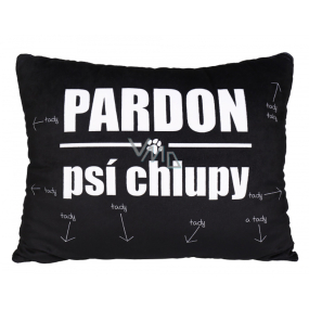 Albi Humorný polštář velký Pardon, psí chlupy 36 cm x 30 cm