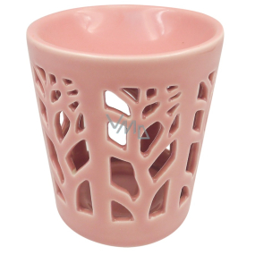 Aromalampa porcelanowa różowa 13 cm
