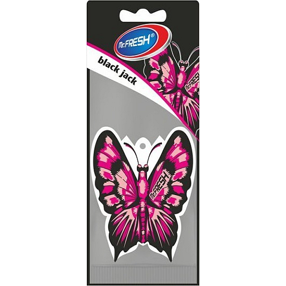Mister Fresh Car Parfume Motýl Black Jack osvěžovač vzduchu závěsný 7,5 g