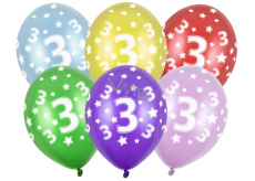 Ditipo Balon lateksowy nadmuchiwany metal nr 3 30 cm 1 sztuka różne kolory