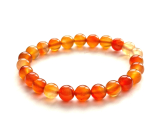 Karneol bransoletka elastyczna naturalny kamień, kuleczka 8 mm / 16 - 17 cm, Użyj nas tutaj i teraz