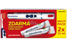 Parodontax Extra Whitening zubní pasta 2 x 75 ml + zubní kartáček 1 kus