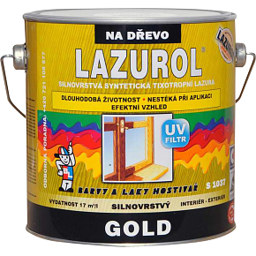 Lazurol Gold S1037 silnovrstvá lazura na dřevo T000 bezbarvá, 2,5 l