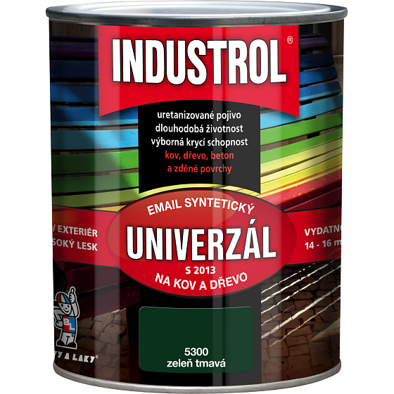 Industrol S2013 uniwersalny błyszczący kolor końcowy do metalu i drewna, 5400 zieleń ciemna, 600 ml