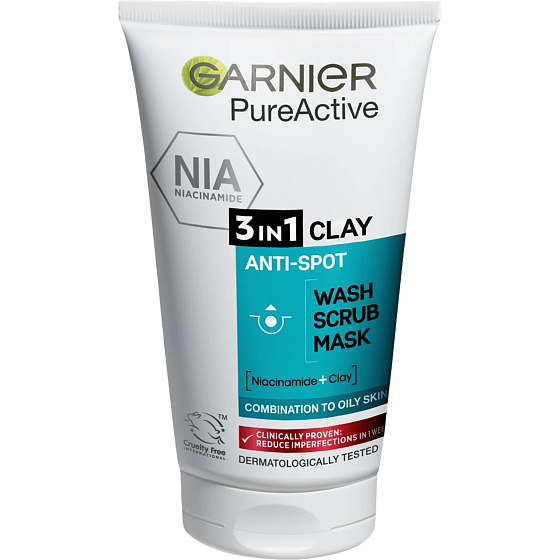 Garnier Pure Active 3w1 żel oczyszczający, peeling i maska do głębokiego oczyszczania skóry 150 ml
