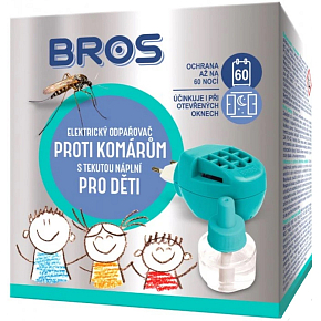 Bros Elektryczny odparowywacz przeciwko komarom + ciecz zapasowa dla dzieci 40 ml