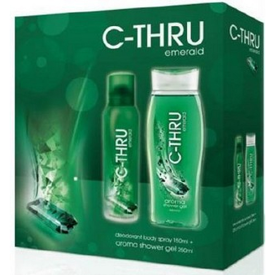 C-Thru Emerald deodorant sprej 150 ml + sprchový gel 250 ml, kosmetická sada