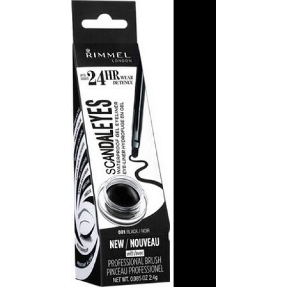 Rimmel London Scandaleyes Gel Eyeliner gelové oční linky 001 Black 2,4 g