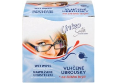 Linteo Satin Do czyszczenia okularów nawilżane chusteczki 14 x 14 cm 1 + 1 sztuka