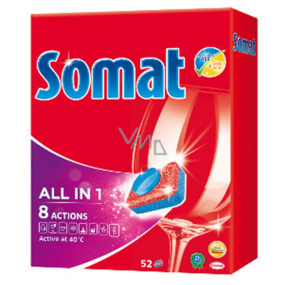 Somat All In 1 8 Actions tablety do myčky na nádobí 52 kusů Somat All In 1 8 Actions tablety do myčky na nádobí 52 kusů