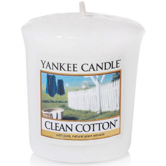 Yankee Candle Clean Cotton - Czysta bawełna zapachowa świeczka votivna 49 g