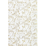 Zoewie Dárkový balicí papír 70 x 150 cm Vánoční Luxusní White Christmas s ražbou bílý zlatý nápis