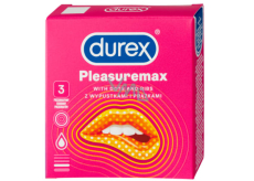 Durex Pleasuremax kondom z wypustkami i wypustkami dla stymulacji obu partnerów nominalna szerokość: 56 mm 3 sztuki