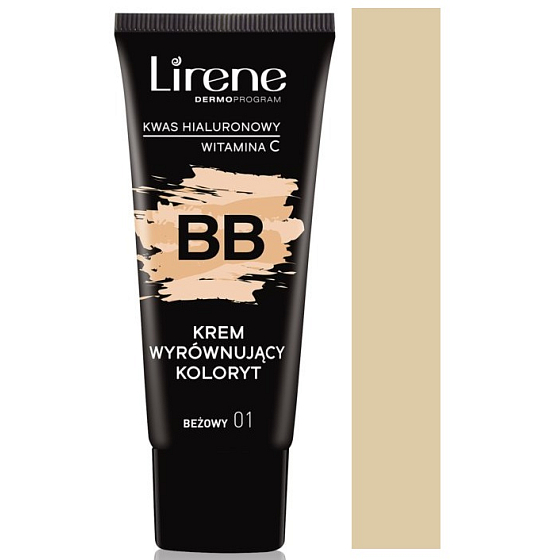 Lirene BB krém hydratační vyrovnávající tón pleti 01 Beige 30 ml