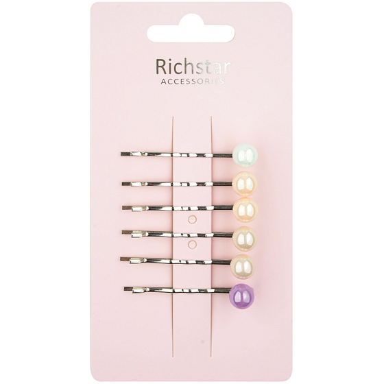 Richstar Accessories Sponka-pérko s perlou 5 cm 6 kusů
