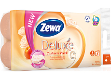 Zewa Deluxe Cashmere Peach 3-warstwowy papier toaletowy, 8 rol, 19,3 m rolki