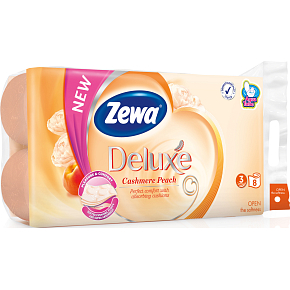 Zewa Deluxe Cashmere Peach 3-warstwowy papier toaletowy, 8 rol, 19,3 m rolki