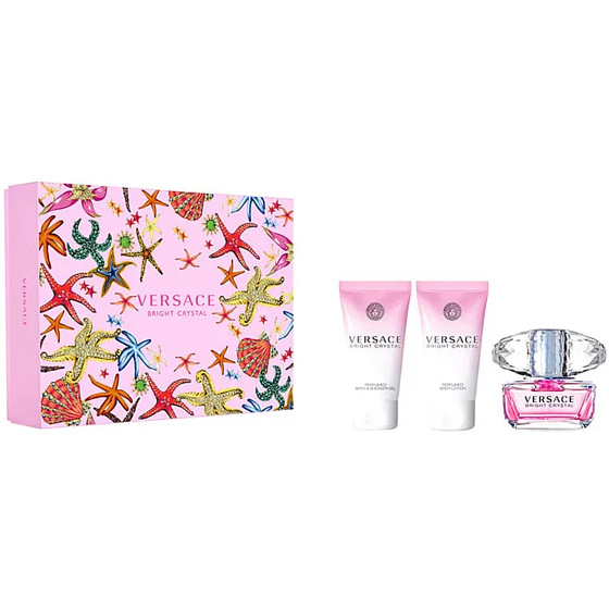 Versace Bright Crystal toaletní voda 50 ml + tělové mléko 50 ml + sprchový gel 50 ml, dárková sada pro ženy