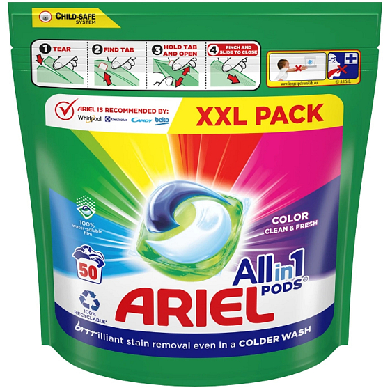 Ariel All in1 Pods Color żelowe kapsułki do prania kolorów 50 sztuk